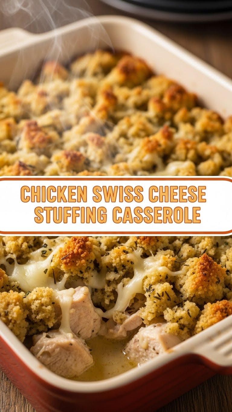 Chicken Swiss Cheese Stuffing Casserole