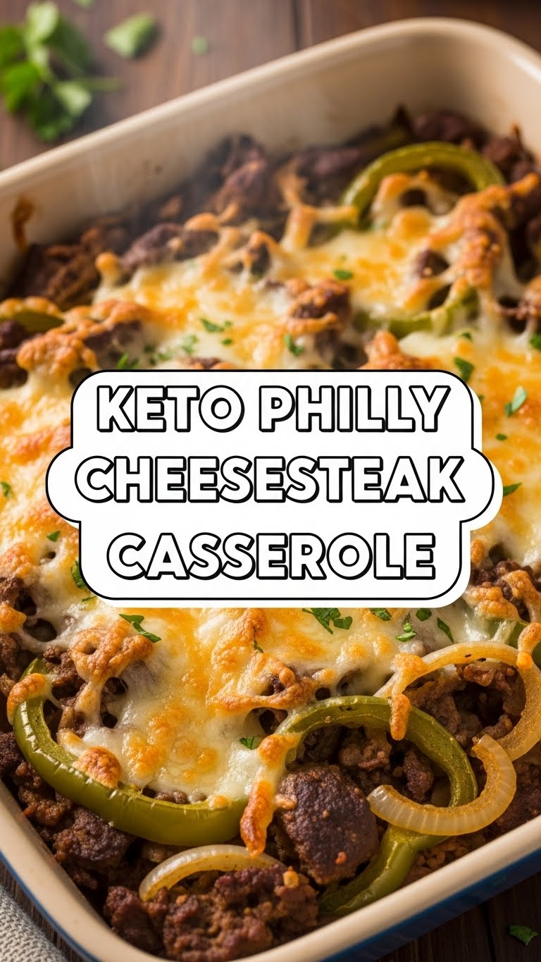 Keto Philly Cheesesteak Casserole