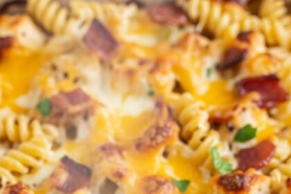 Chicken Bacon Ranch Pasta Casserole