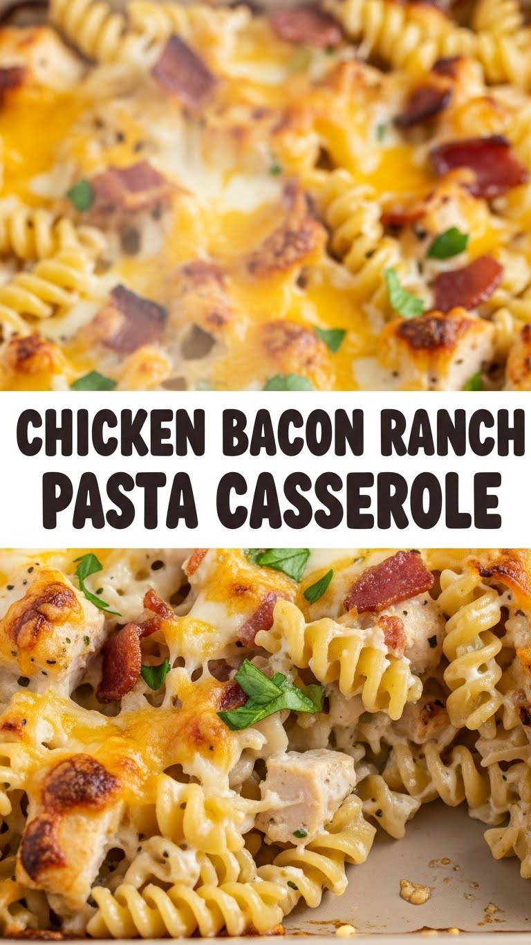 Chicken Bacon Ranch Pasta Casserole