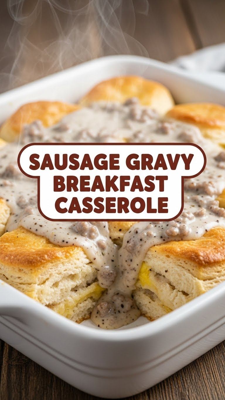 Sausage Gravy Breakfast Casserole