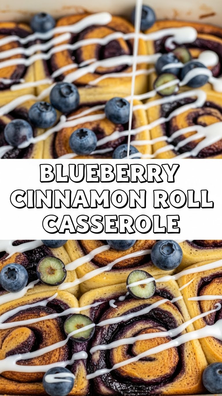 Blueberry Cinnamon Roll Casserole