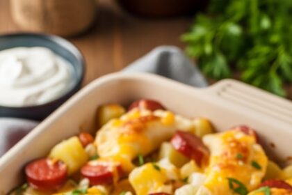 Kielbasa Pierogi Casserole