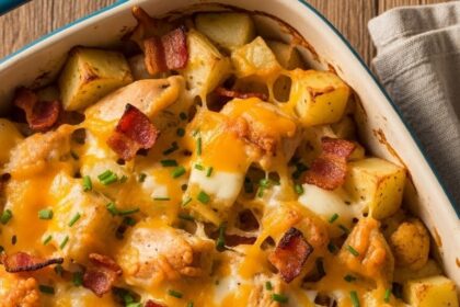 Loaded Potato And Chicken Casserole