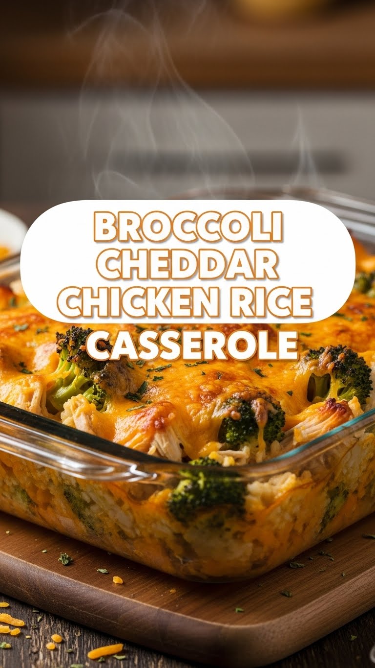 Broccoli Cheddar Chicken Rice Casserole