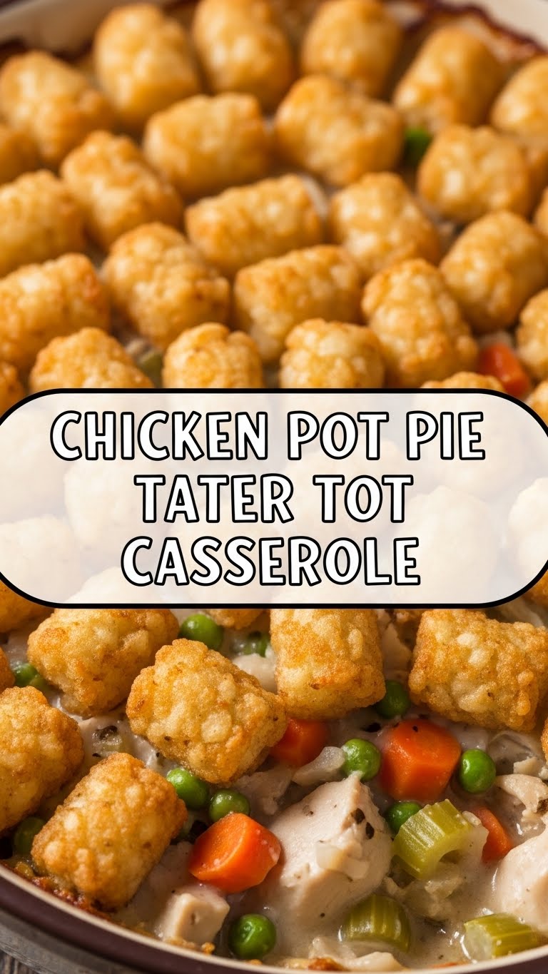 Chicken Pot Pie Tater Tot Casserole