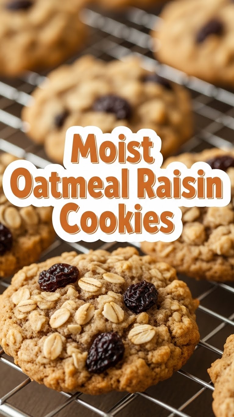 Moist Oatmeal Raisin Cookies