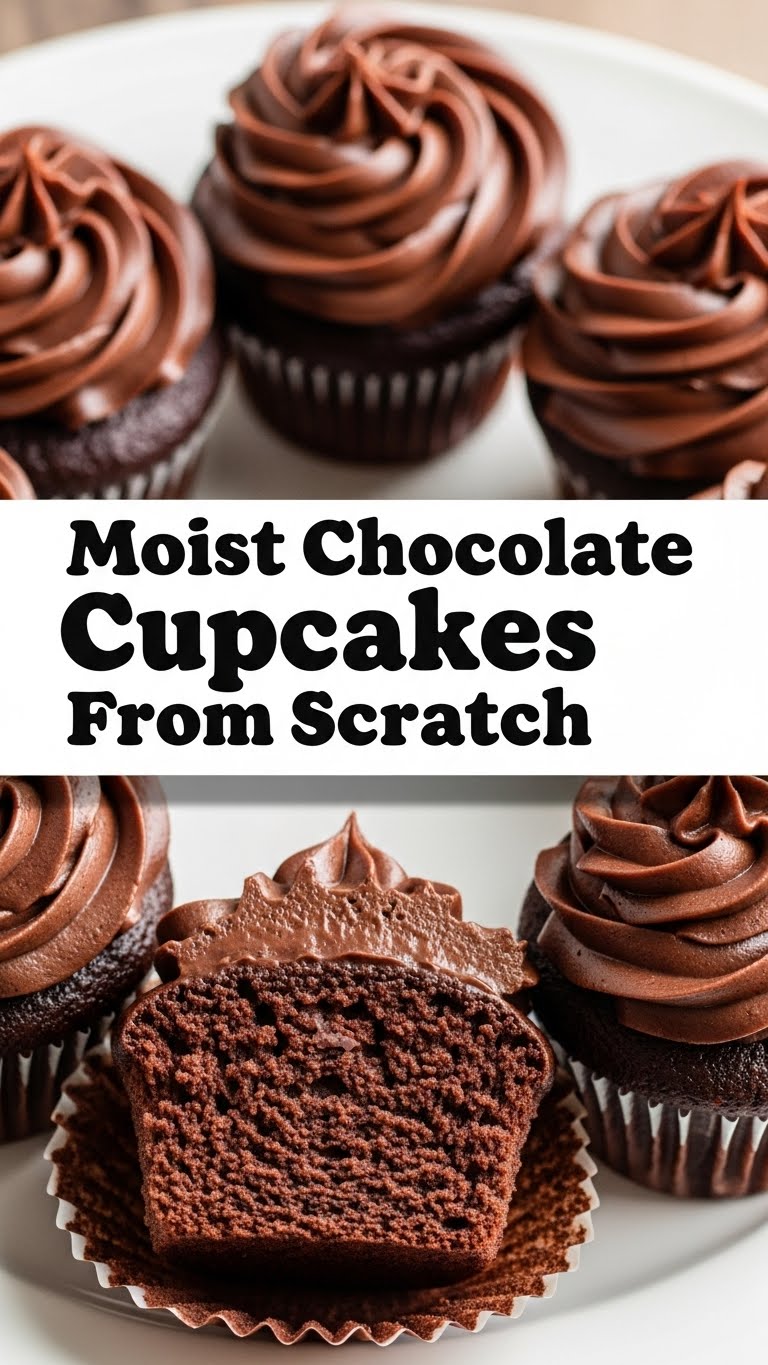 Moist Chocolate Cupcakes From Scratch