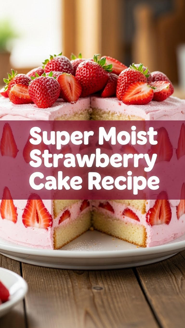 Super Moist Strawberry Cake Recipe