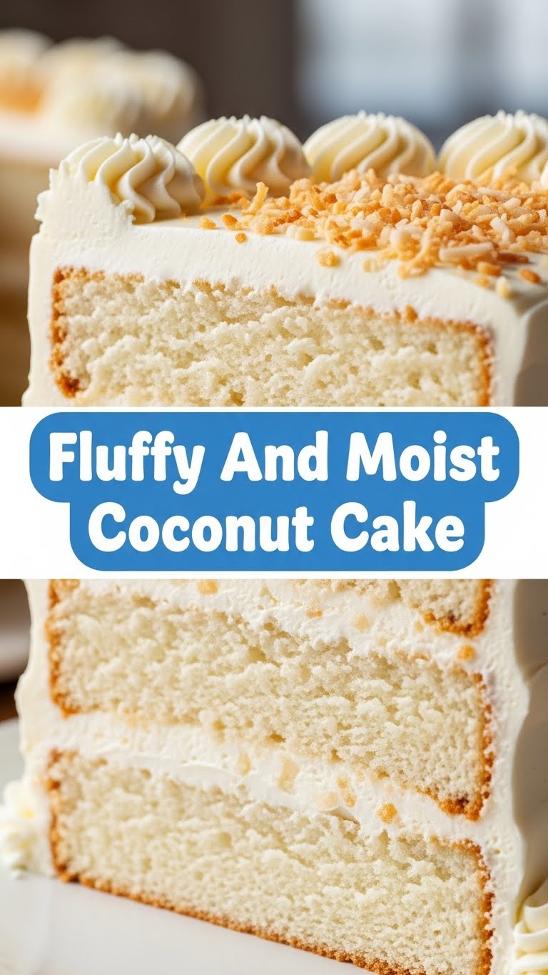 Fluffy And Moist Coconut Cake