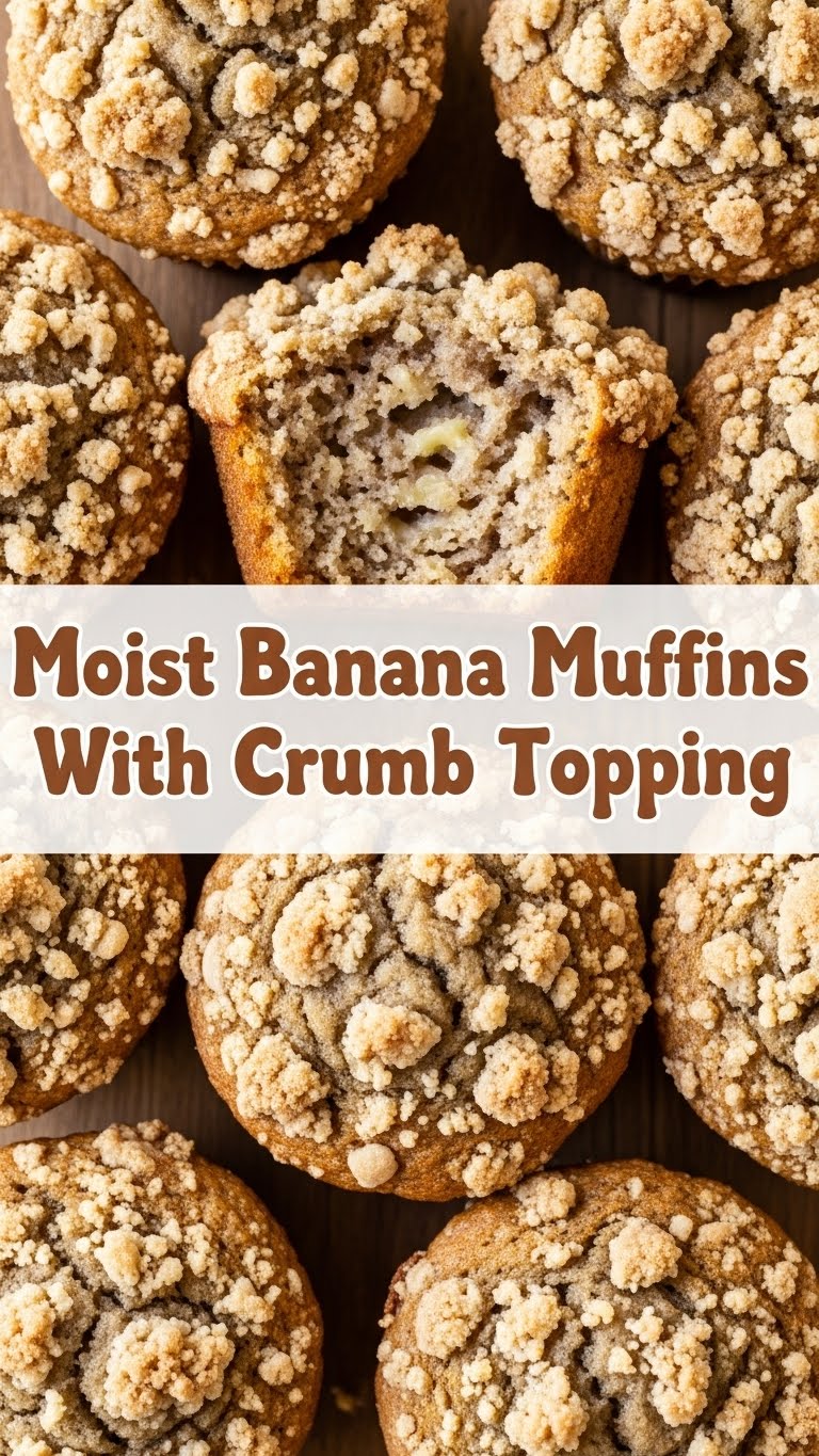 Moist Banana Muffins With Crumb Topping
