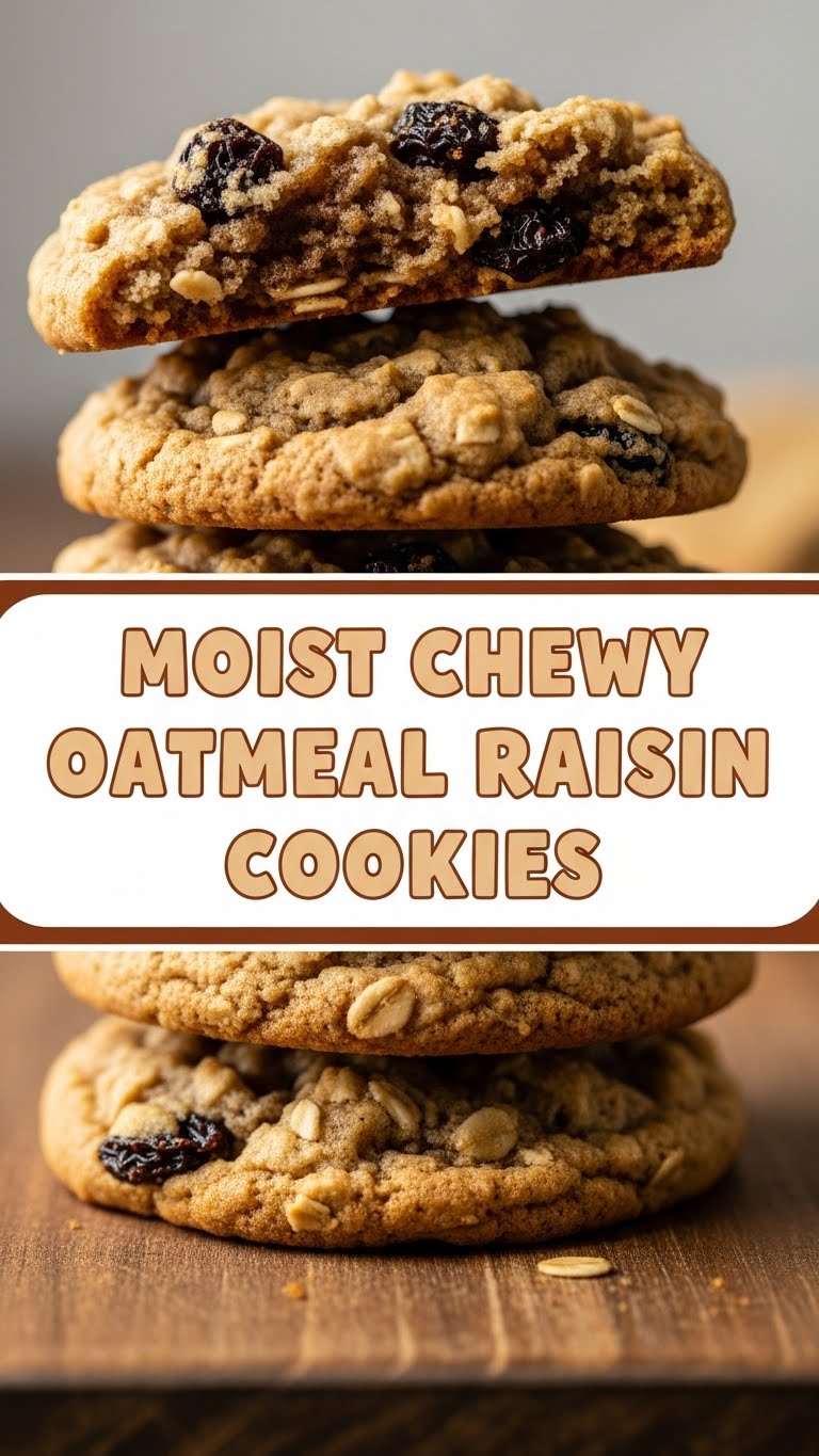 Moist Chewy Oatmeal Raisin Cookies