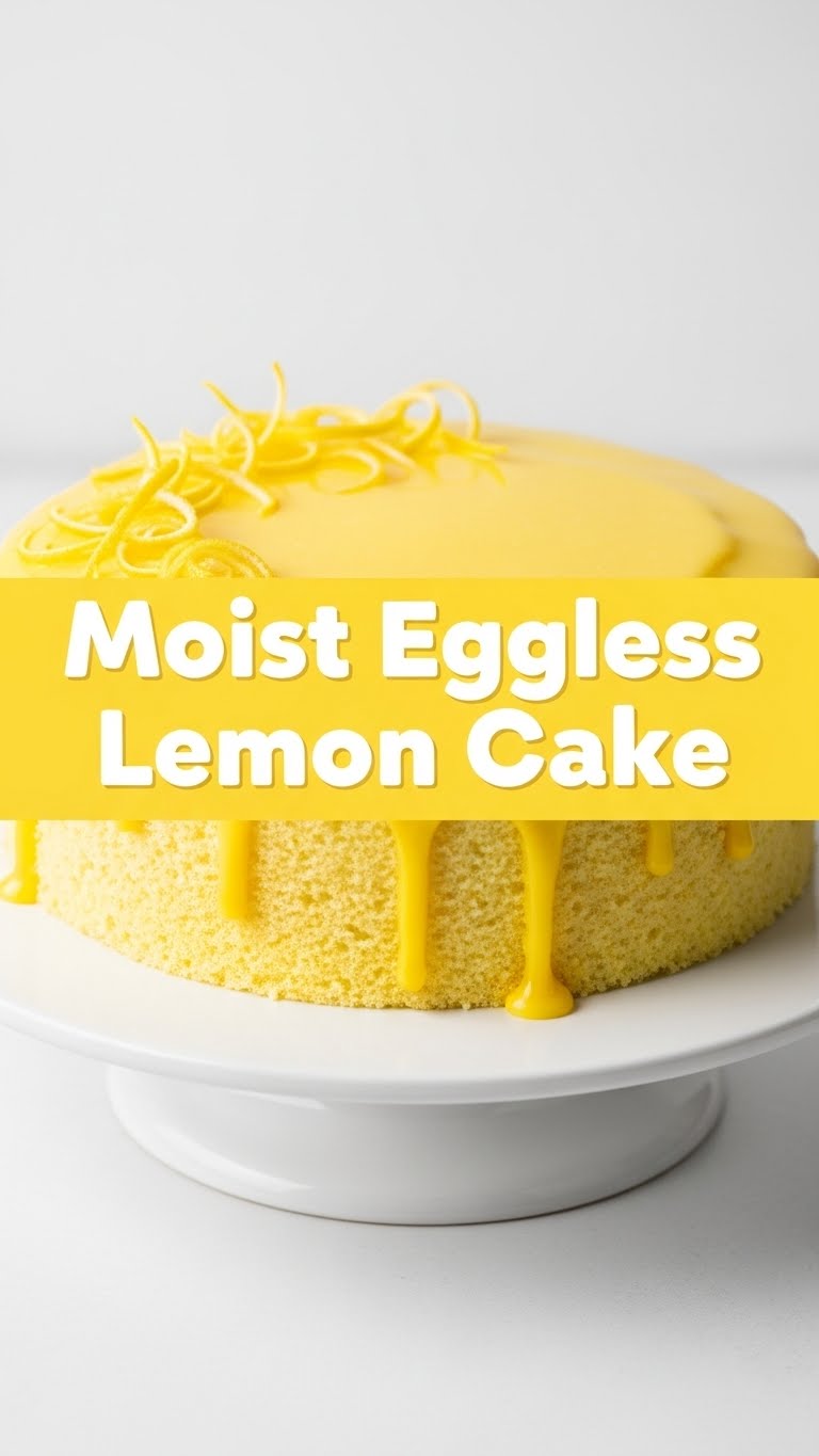 Moist Eggless Lemon Cake