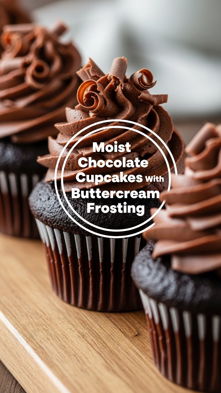 Moist Chocolate Cupcakes With Buttercream Frosting