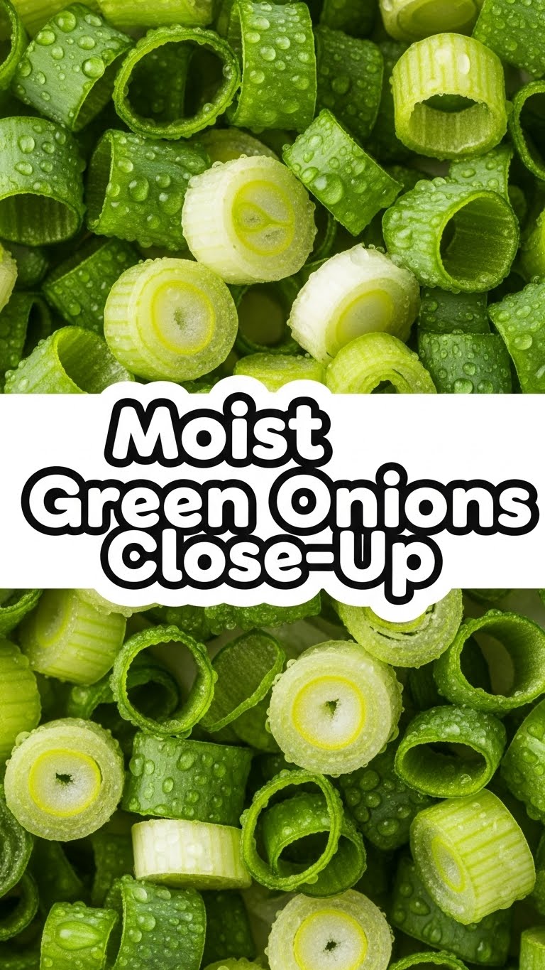 Moist Green Onions Close-Up