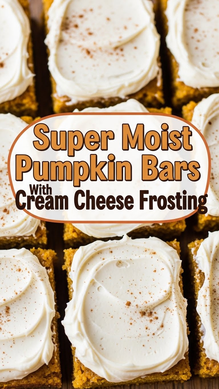 Super Moist Pumpkin Bars With Cream Cheese Frosting