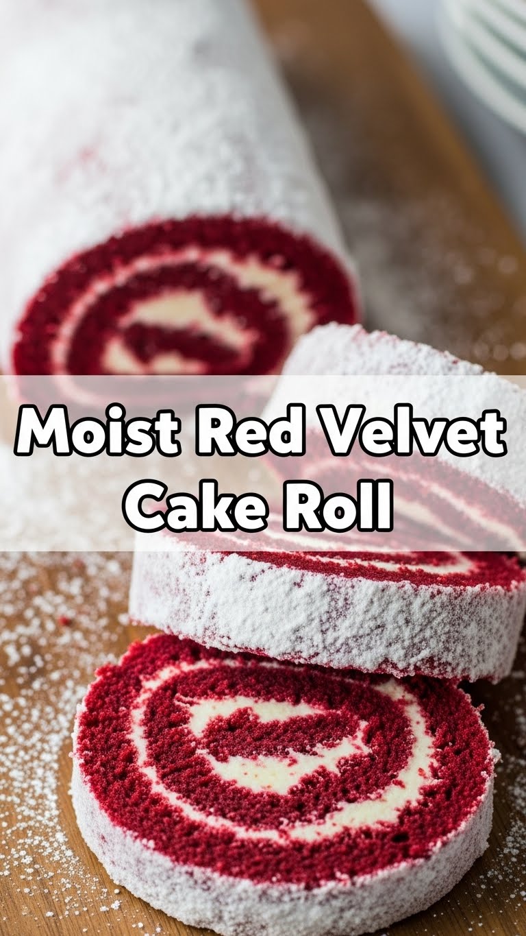 Moist Red Velvet Cake Roll