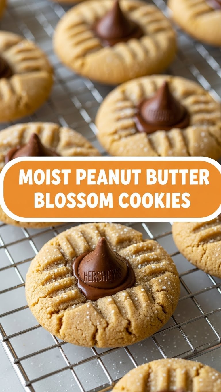 Moist Peanut Butter Blossom Cookies