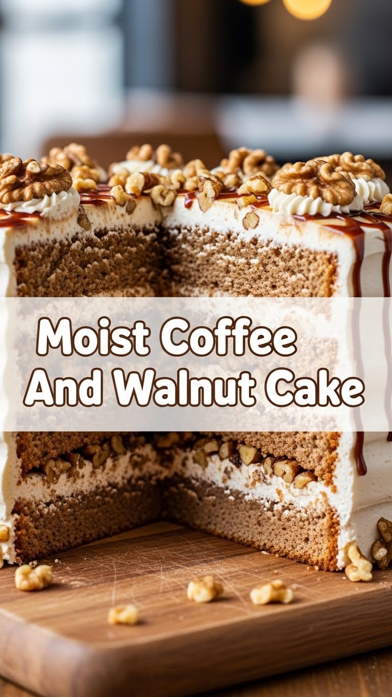 Moist Coffee And Walnut Cake