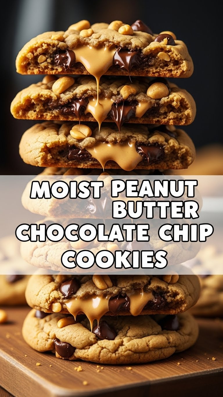 Moist Peanut Butter Chocolate Chip Cookies