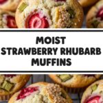 Moist Strawberry Rhubarb Muffins