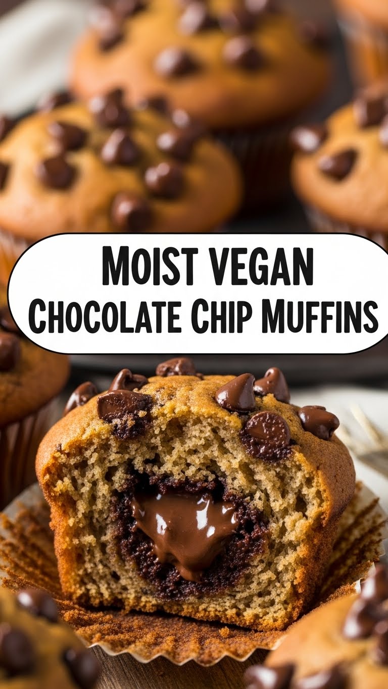 Moist Vegan Chocolate Chip Muffins