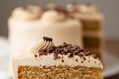 Slice Of Moist Cake On Plate