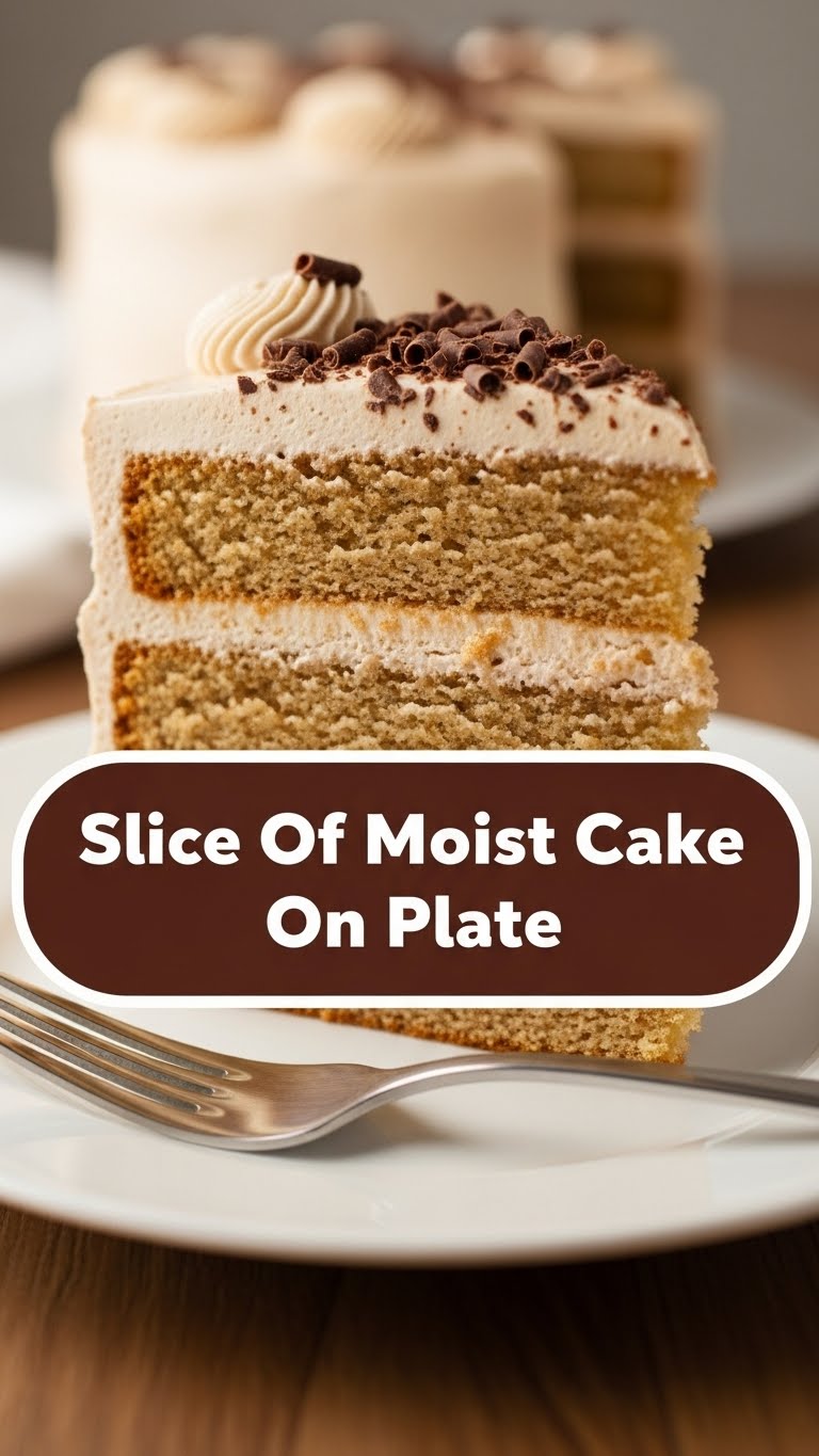Slice Of Moist Cake On Plate
