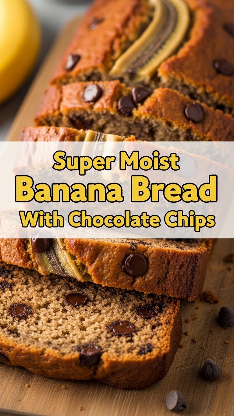 Super Moist Banana Bread With Chocolate Chips