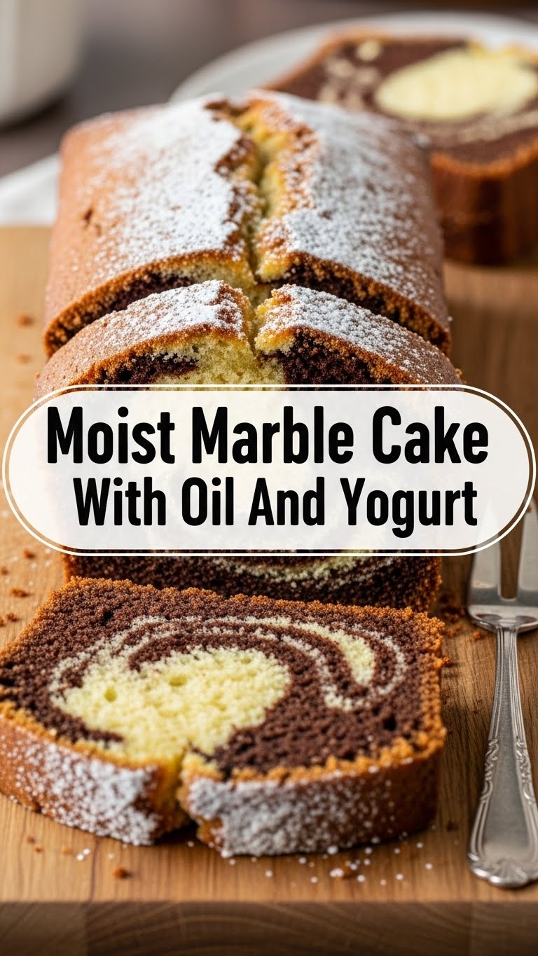 Moist Marble Cake With Oil And Yogurt