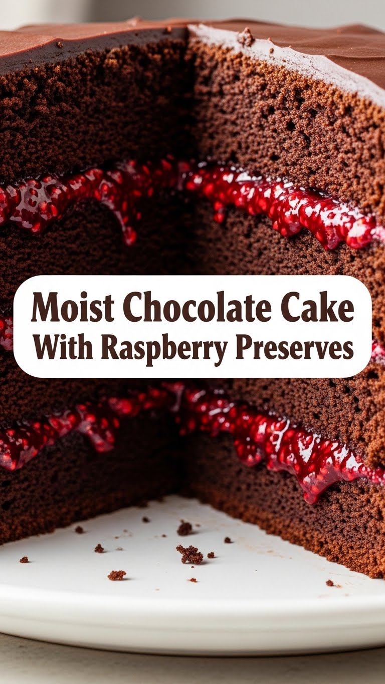 Moist Chocolate Cake With Raspberry Preserves