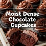 Moist Dense Chocolate Cupcakes