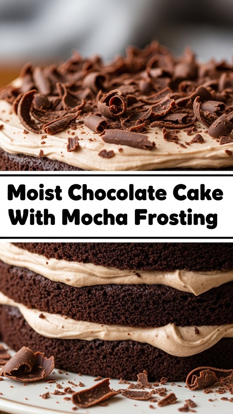 Moist Chocolate Cake With Mocha Frosting