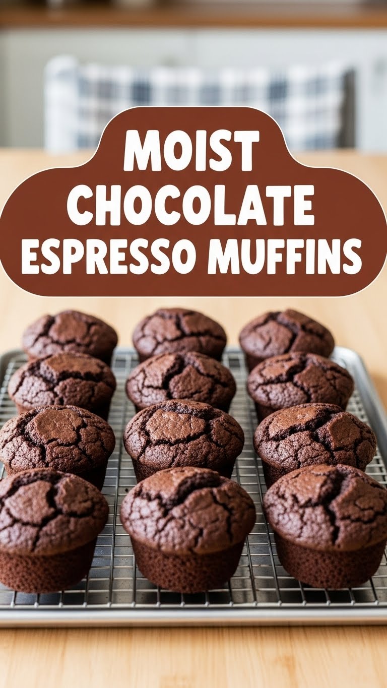 Moist Chocolate Espresso Muffins