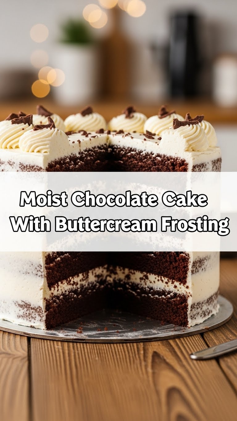 Moist Chocolate Cake With Buttercream Frosting