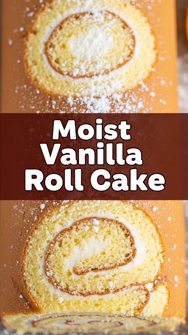Moist Vanilla Roll Cake