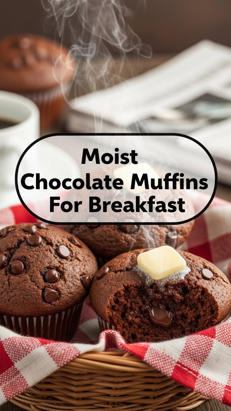 Moist Chocolate Muffins For Breakfast