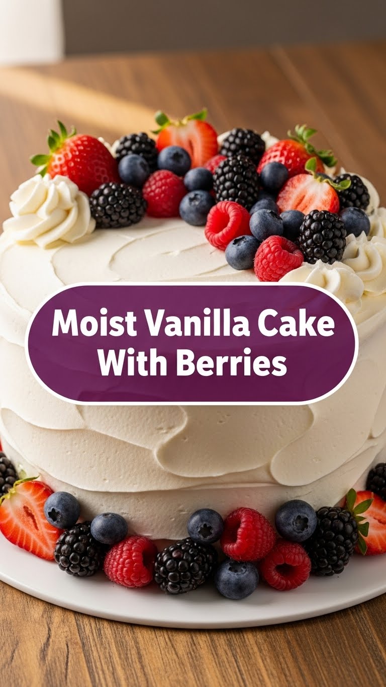 Moist Vanilla Cake With Berries