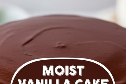 Moist Vanilla Cake With Chocolate Glaze