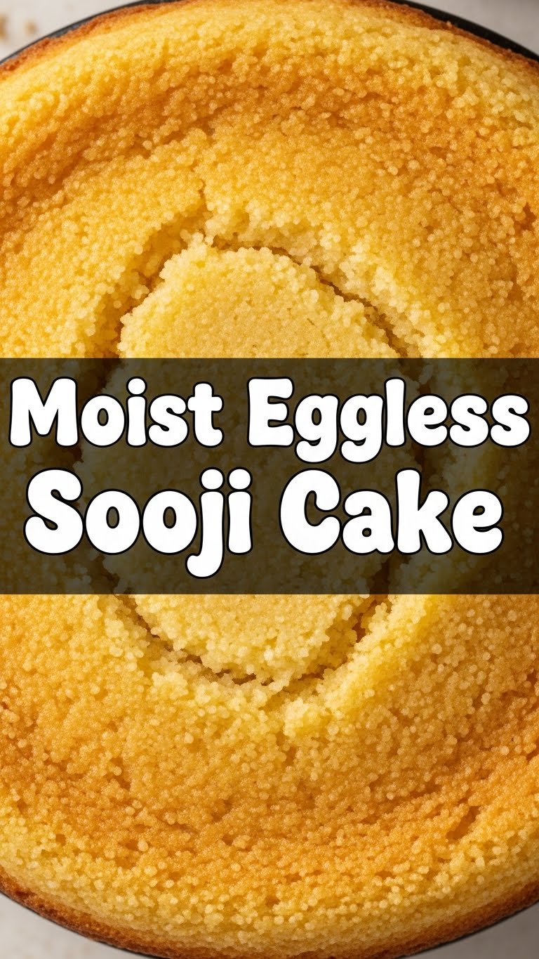 Moist Eggless Sooji Cake