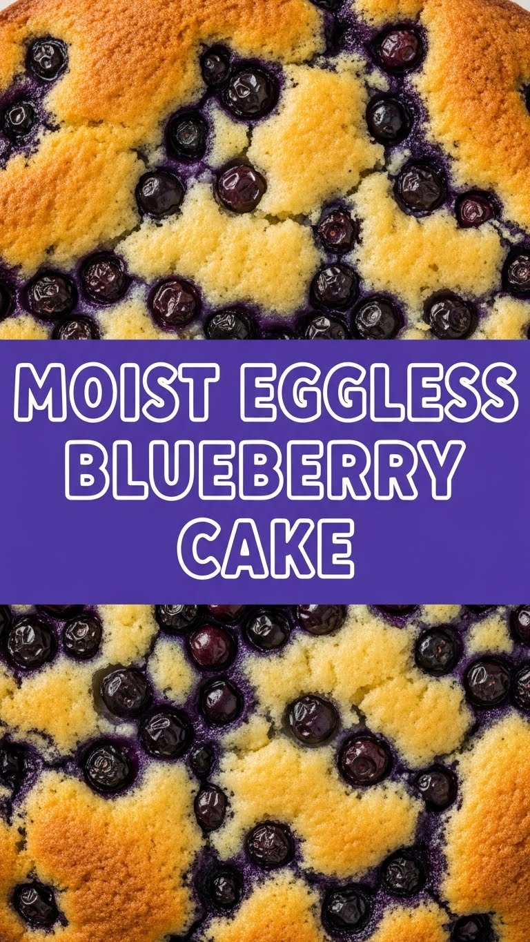 Moist Eggless Blueberry Cake