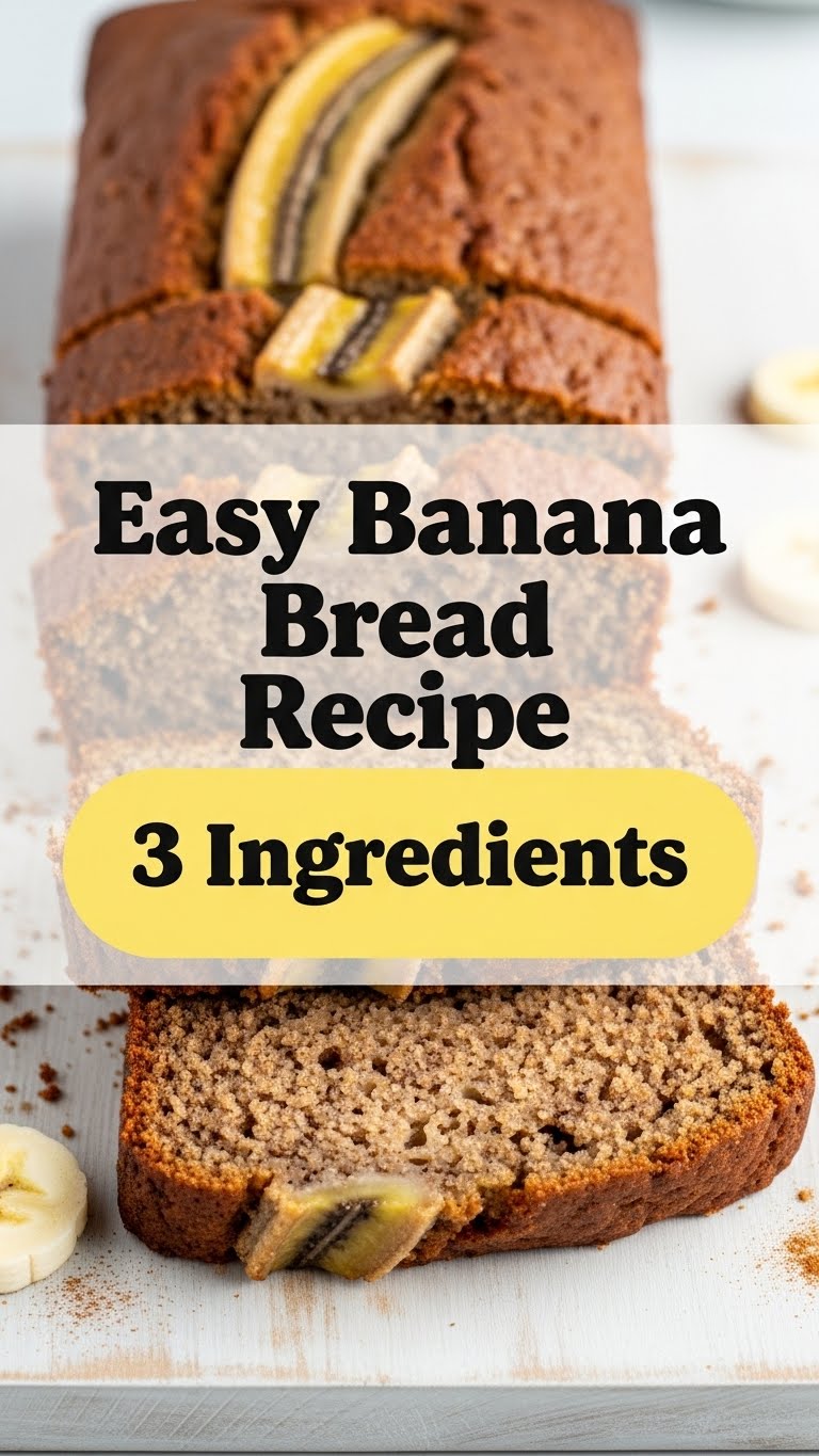 Easy Banana Bread Recipe 3 Ingredients