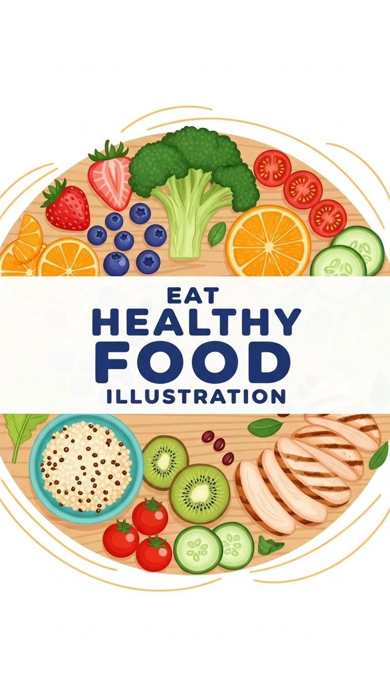Eat Healthy Food Illustration