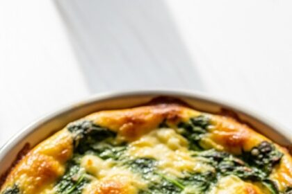 Crustless Spinach Quiche For One