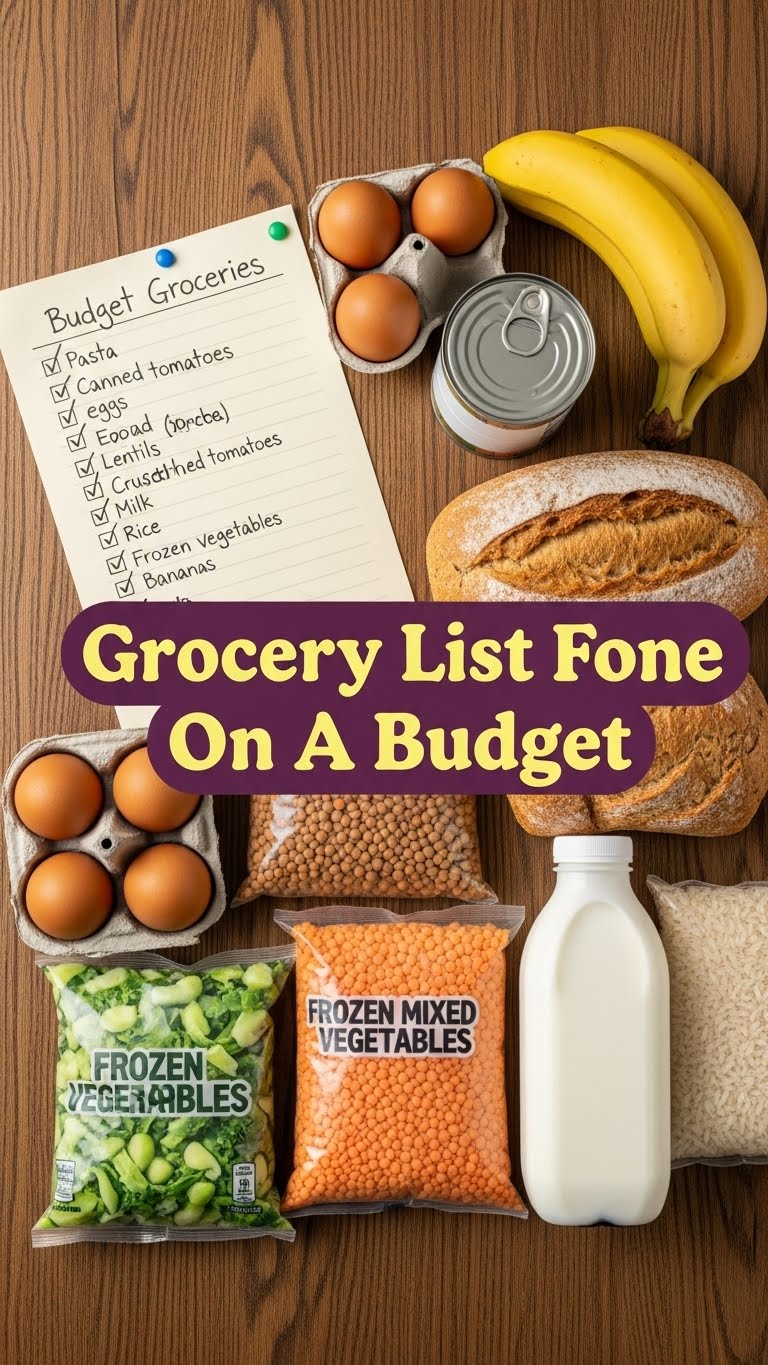 Grocery List For One On A Budget