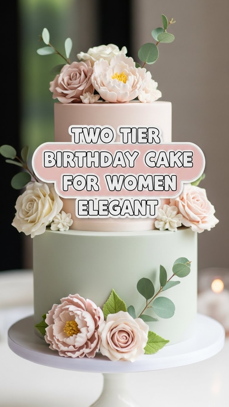 Two Tier Birthday Cake For Women Elegant