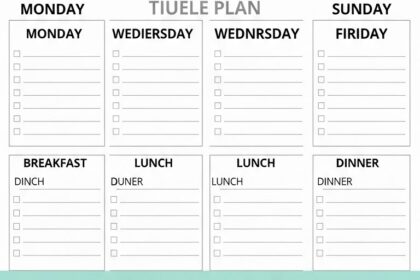 Weekly Meal Plan For Two