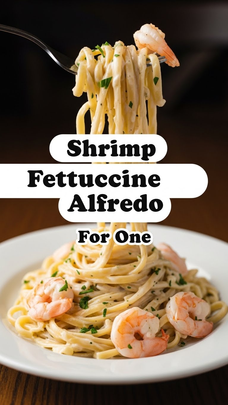 Shrimp Fettuccine Alfredo For One