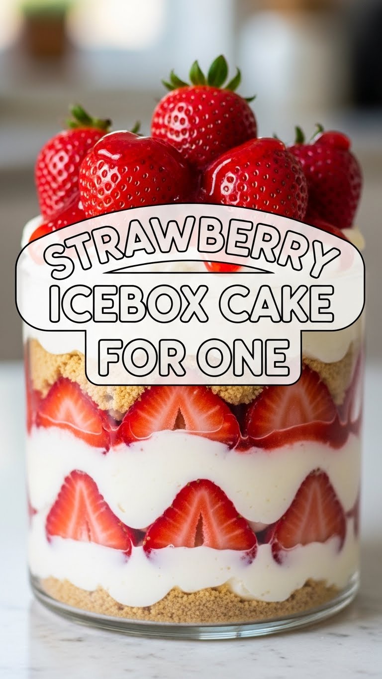 Strawberry Icebox Cake For One