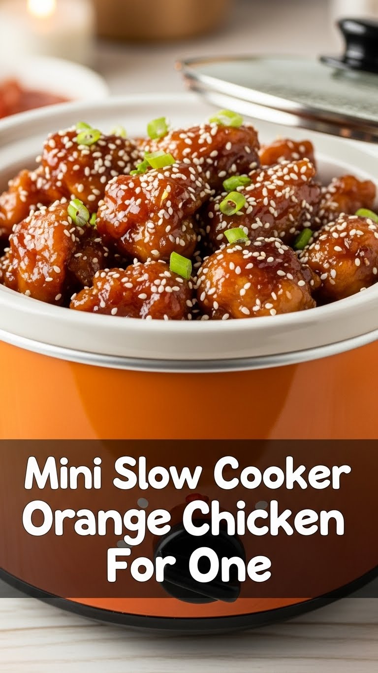 Mini Slow Cooker Orange Chicken For One